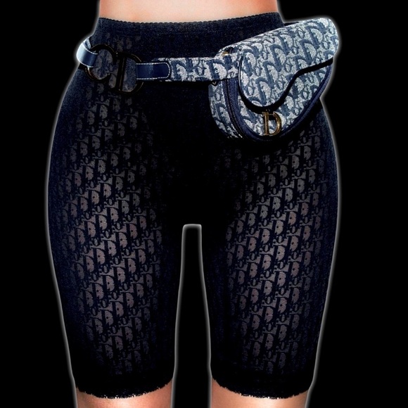 Christian Dior Black Monogram Logo Sheer Biker Girdle Shorts - Picture 16 of 16